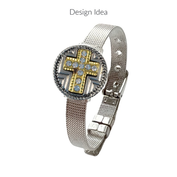 Snap Charm Standard Size Set of 3 Cross and Faith Snaps 20mm (3/4" Diameter) - Picture 3 of 4